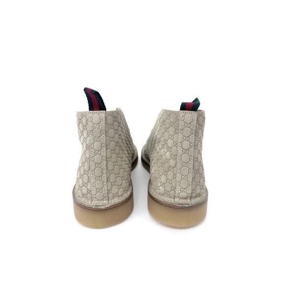 NIB Gucci GG Embossed Suede Desert Boots 9.5 US 10 Beige Oatmeal Lace Up $1,140 main image 6